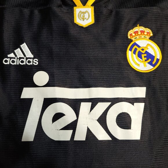 Redondo Real Madrid Black Away UEFA FINAL 1999 2000 Soccer Jersey M SKU# 627113 - Picture 3 of 10